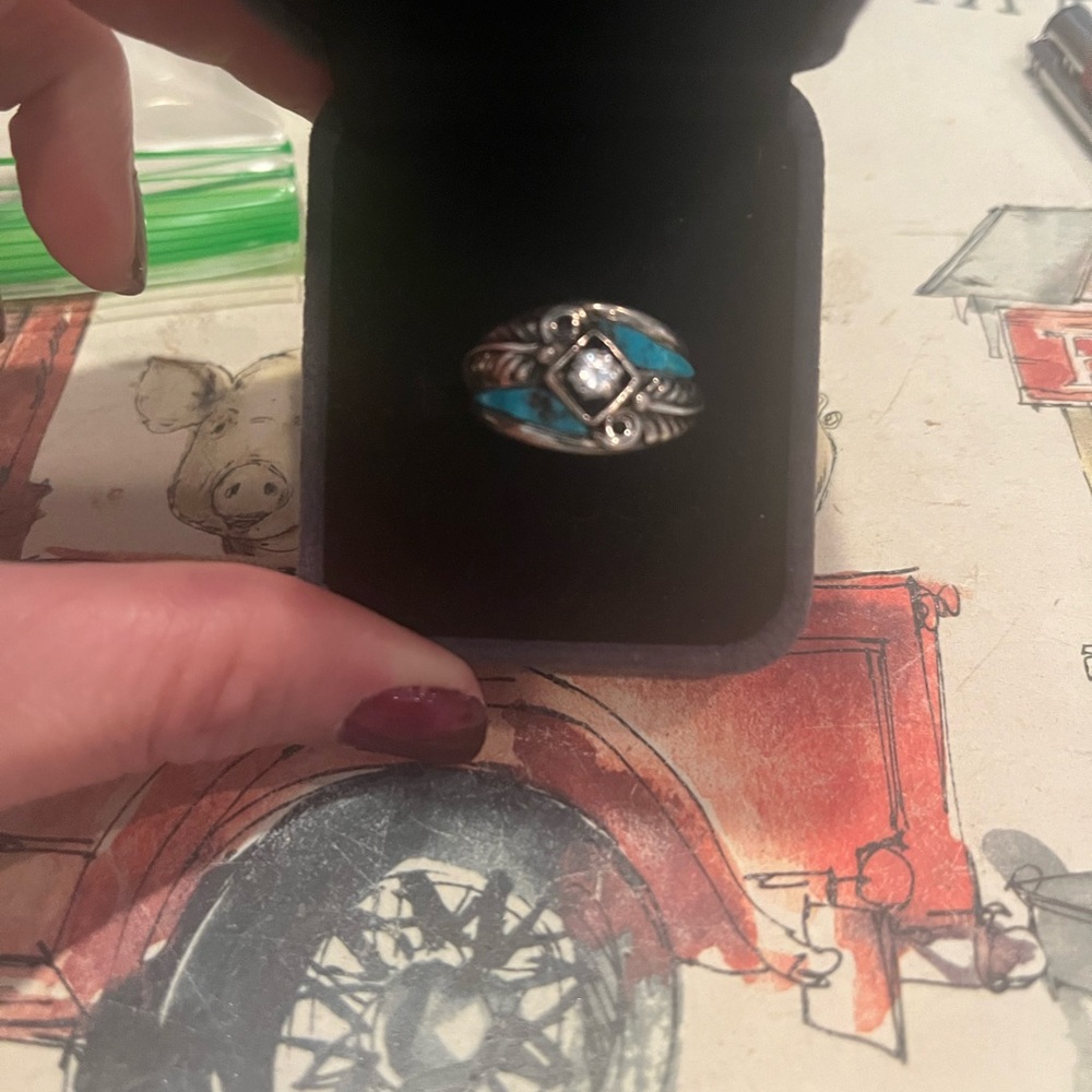 Turquoise and Silver Women's Ring